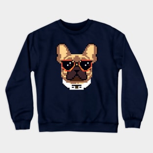 Pixel Art Frenchie Dog Lover Frenchie Crewneck Sweatshirt